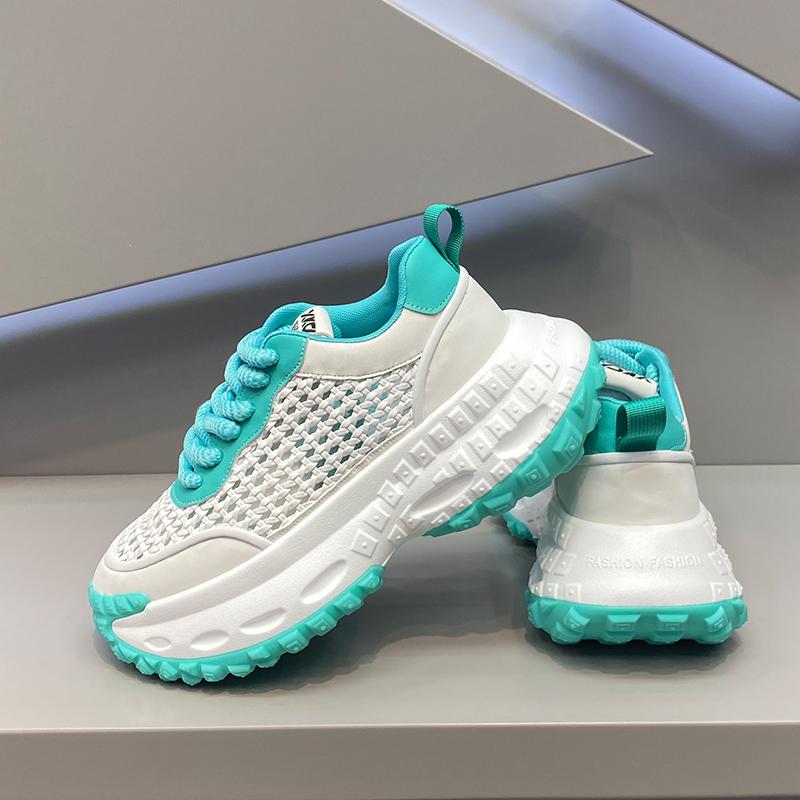 Fashion Luxury Designer Men's Breathable White Rhinestones Lace Up Platform Causal Shoes Male Flats Moccasins Sports Walking Sneakers