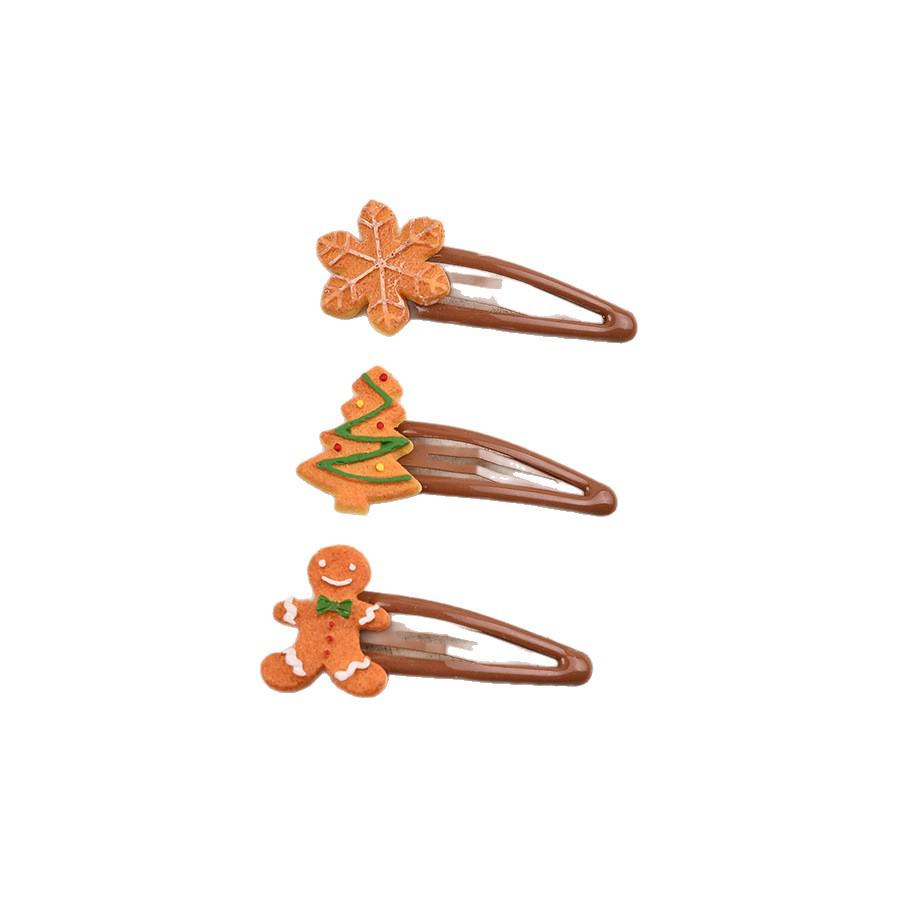 Autumn/Winter Cute Christmas Cookie Snowman & Tree Hair Clip - Festive Holiday Hair Accessories for Women