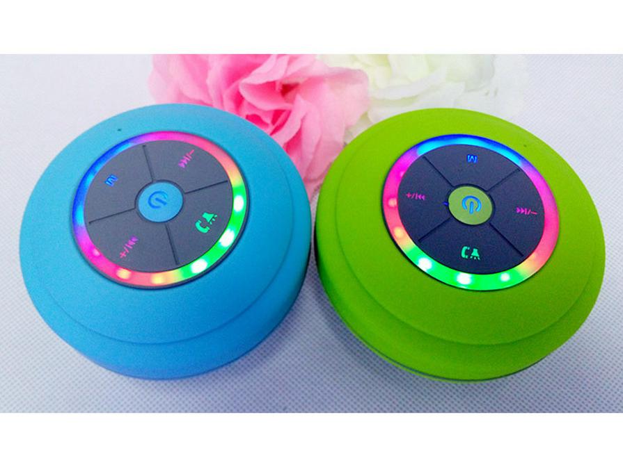 Q9 Bluetooth LED Speaker: Waterproof, Suction Cup, Card Insert, Wireless Mini Speaker for Bathroom.