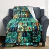 The Image Features A Vibrant And Intricate Pattern Composed Of Various Geometric And Floral Designs Multipurpose Customizable Blanket Customize Text