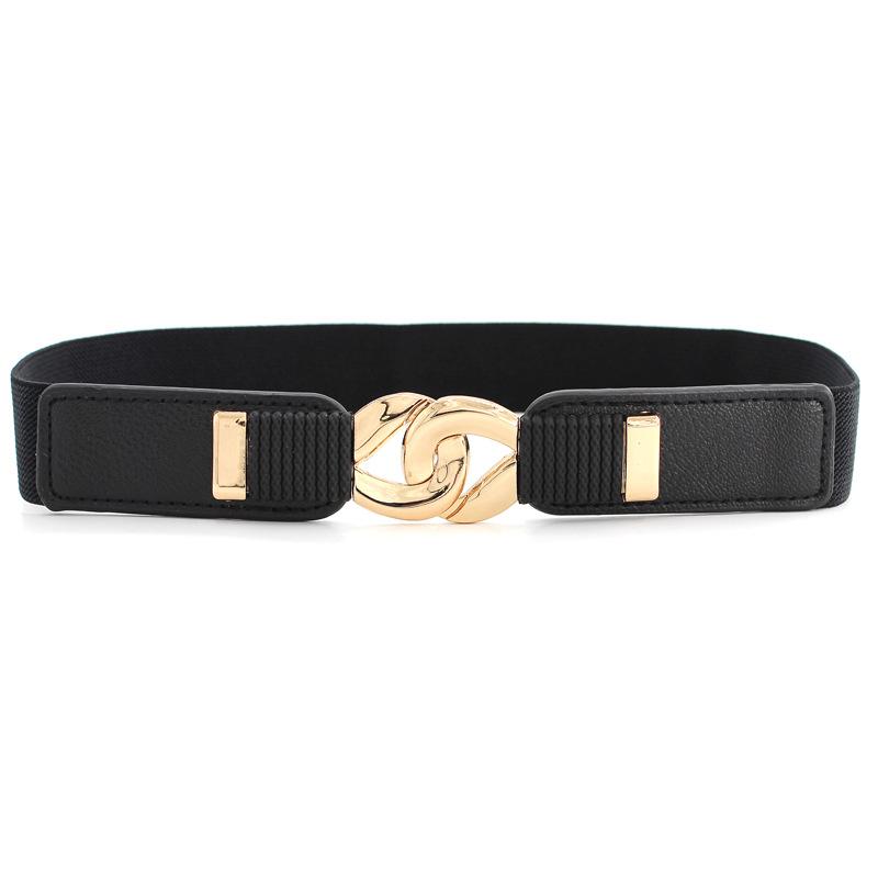Ladies Alloy Buckle Elastic Elastic Belt Narrow Decorative Dress Waist Seal Waist Two Sizes