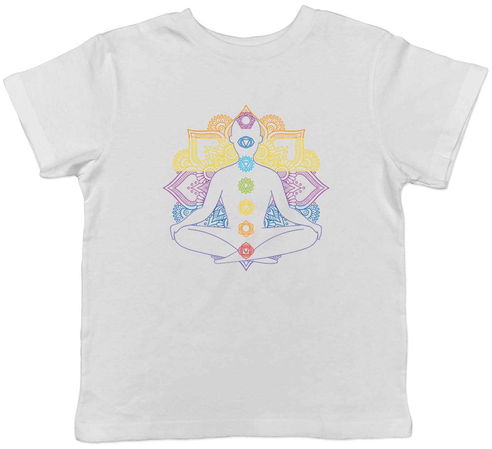 

Chakra Symbols Mandala Colour Yoga Spiritual Children Kid T-Shirt Boys Girl Gift 100