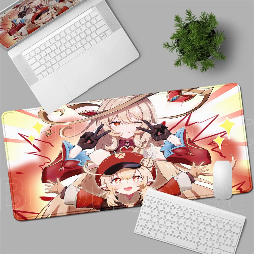 New Kawaii Mouse Pad Gamer PC Computer Cute Genshin Impact Klee Alice Desk Mat Keyboard Anime Gaming Accessories Mousepad Carpet