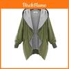 Large Size Women's Clothing Fashion Jacket With Hood And Zipper For Stylish Comfort