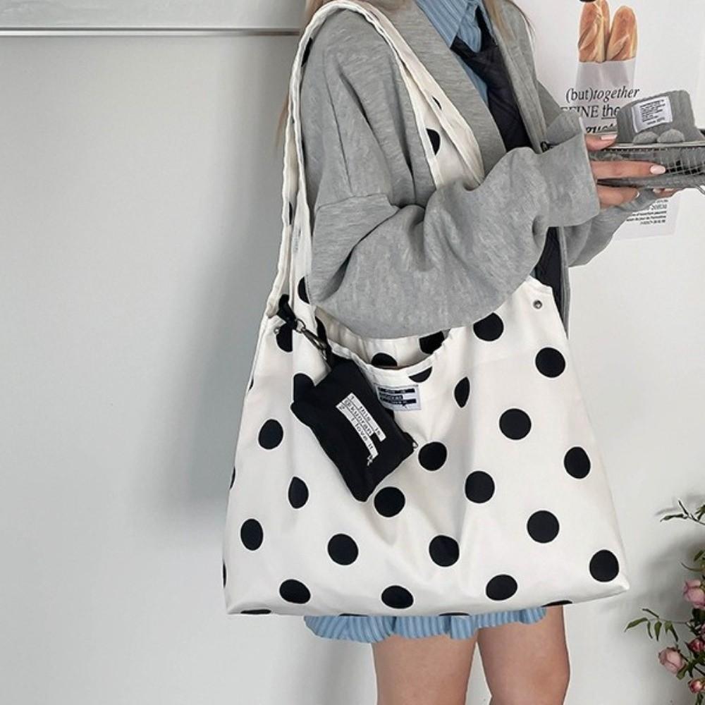 Fashion Polka Dot Crossbody Bag Convenient Lace-up Shoulder Bag Daily Use