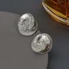 Minimalist Geometric Metal Stud Earrings Women Elegant Gold Tone Lightweight Daily Wear