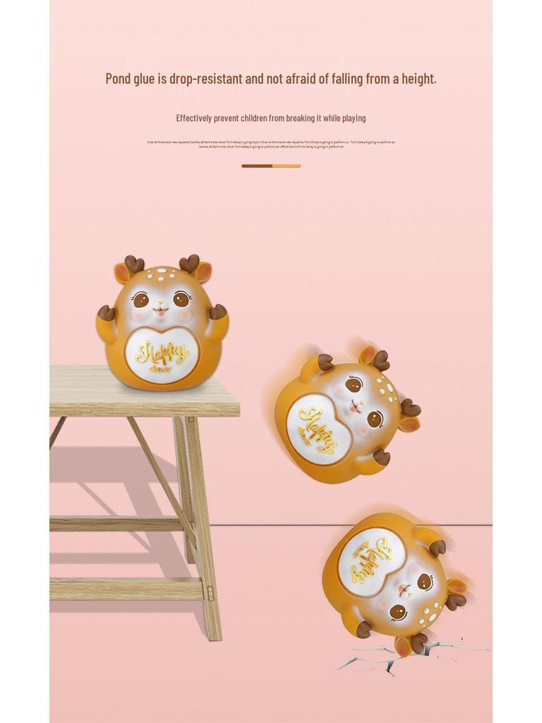 New Deer Cartoon Large Piggy Bank: Net Red Savings Bank for Girls, Kids' Gift