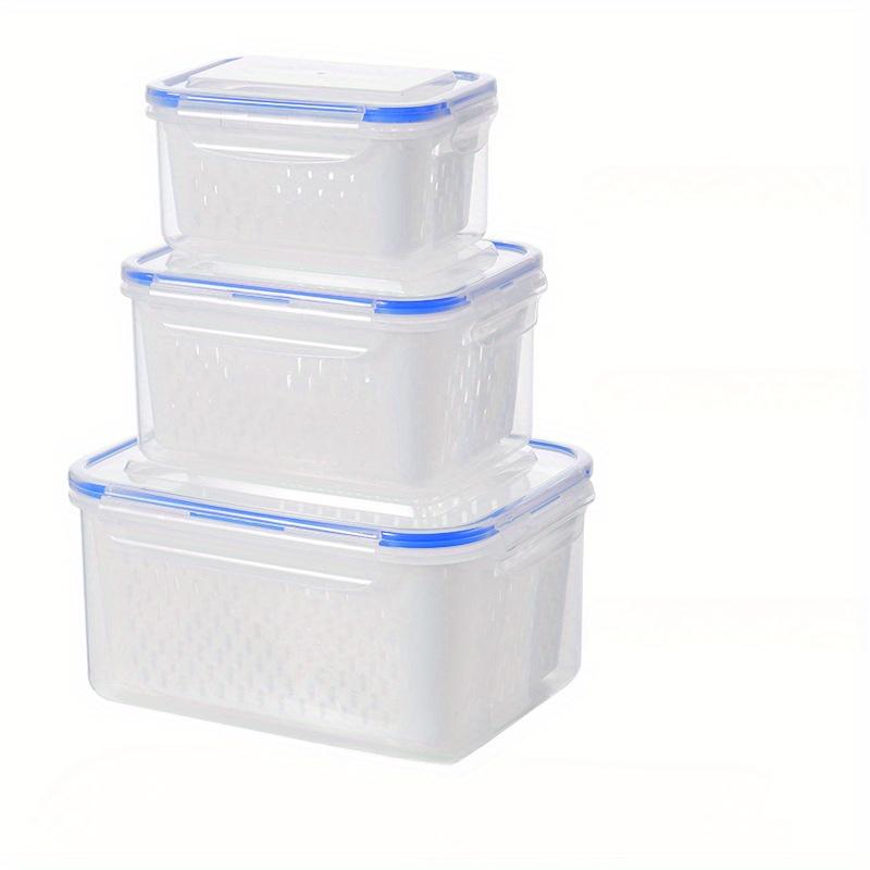 3 шткомплект прозрачный двухслойный контейнер для хранения свежих продуктов пластиковый контейнер для слива герметичный контейнер для хранения с крышкой для холодильника 3pcsset 1523₽