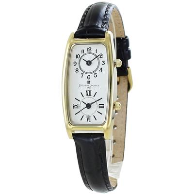 Leather Dual Time Black Women's Watch, Strap, Rectangular, Square, [] (no.4, 2)