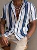 Men's Casual Short-sleeve Striped Shirt, Breathable Summer Essential