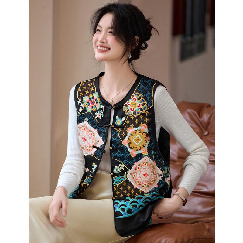 ORIGIN Women s Chinese Style Printed Blouse M чёрный