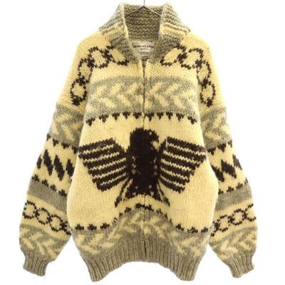 SEVEN ISLANDS Wolle Overall Henkel Cowichan Jacke L Weiß x grau Herren Gebraucht