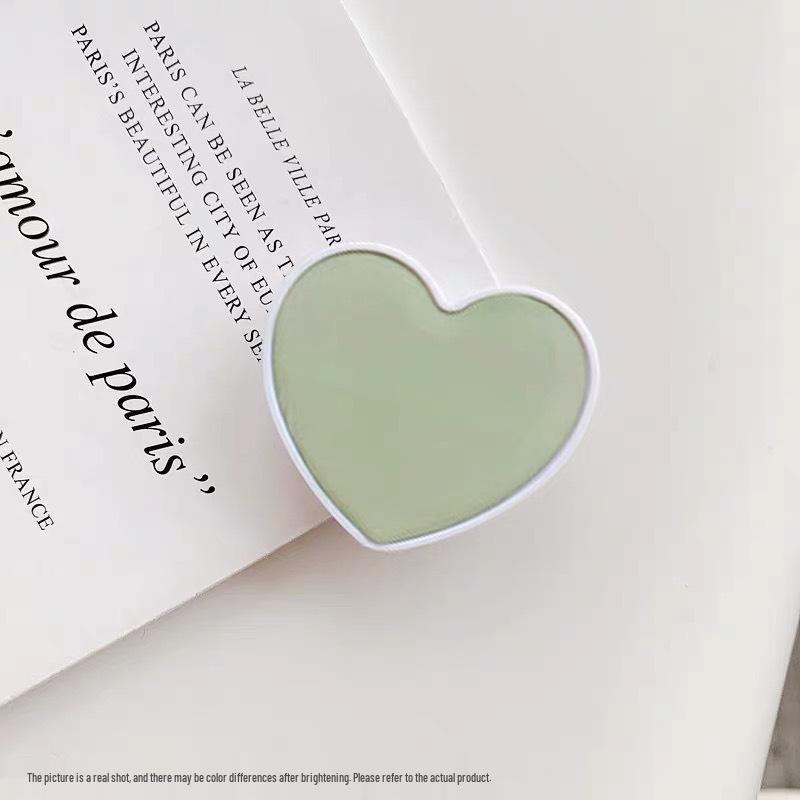 Airbag Heart-Shaped Retractable Phone Holder - Creative Solid Color Gift with Logo