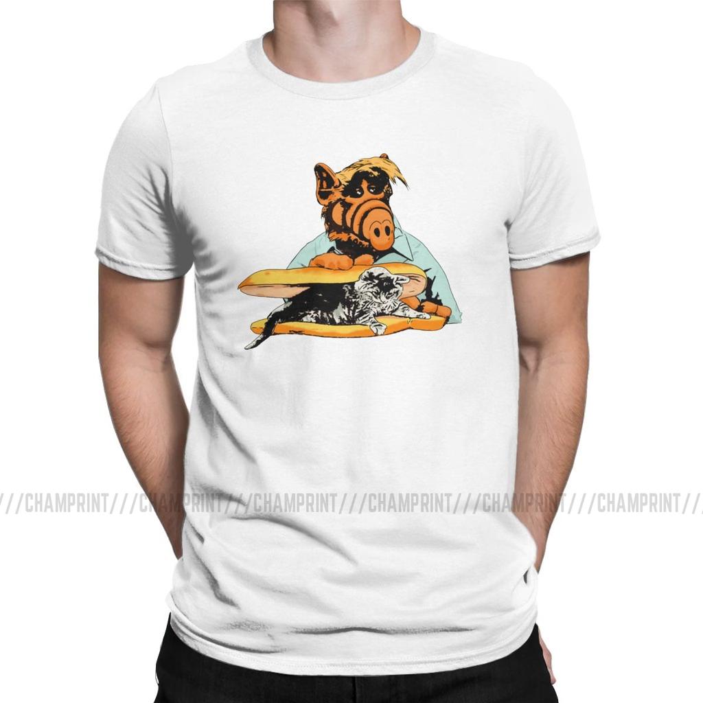 Mens Kitty Sandwich Alf The Extraterrestrial Tv Show T Shirts Melmac 100 Cotton Clothing Funny Tees Birthday Gift TShirts