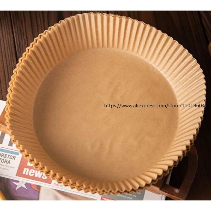 50 Pieces Disposable Non-Stick Air Fryer Paper Baking Round Kitchen Accessories for Air Fryer/ Food Grade Baking Anti-Oil Paper