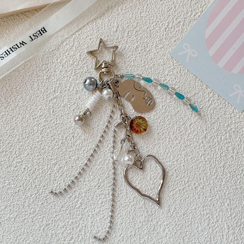 Ins Bead Pendant Keychain Creativity Acrylic Backpack Hanging Piece Car Key Chain Trend Accessories