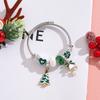 Christmas Themed Stainless Steel Bracelet For Girls With Snowflake Reindeer Crystal Beads And Tree Charm Gift