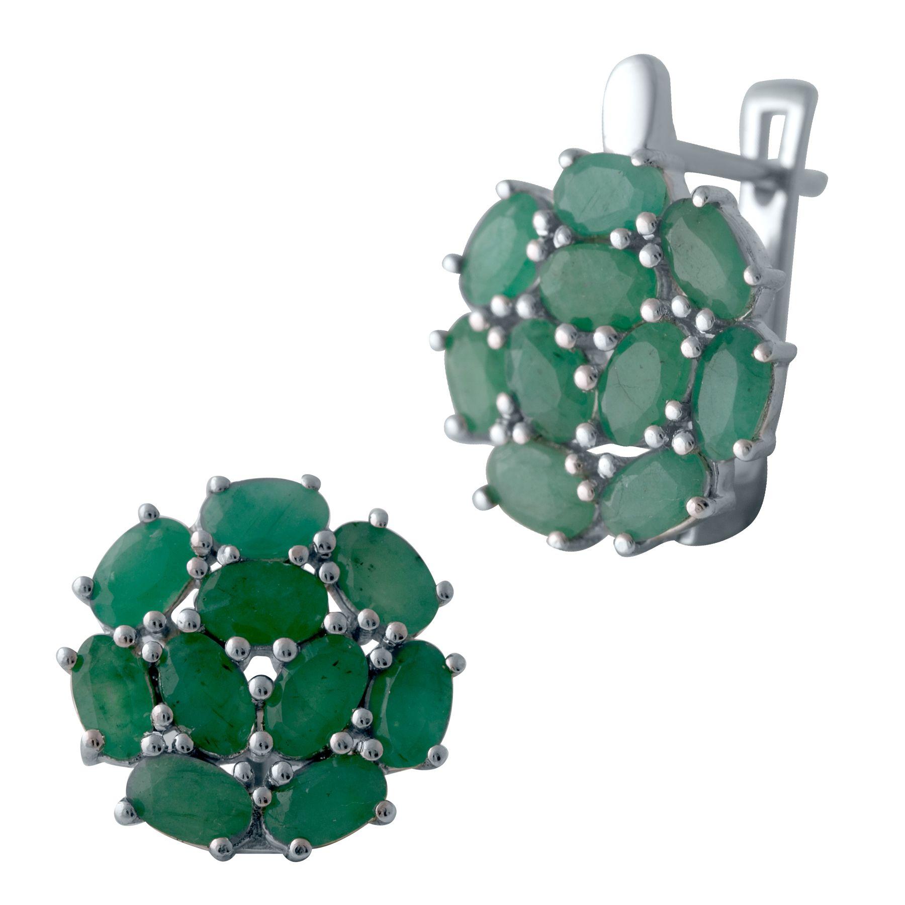 

Срібні сережки з натуральним смарагдом 2.05ct (2042389) смарагдовий