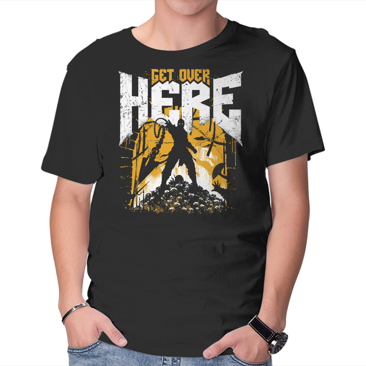 Unisex Crew Neck T-Shirt Get Over Here Slayer Graphic Short Sleeve Casual Tee XL