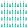 BENECREAT 150Pcs 304 Stainless Steel Dispensing Needle, 14 Gauge Turquoise Blunt Tip Glue Bottle Needles with Luer Connector for Alcohol, Essential
