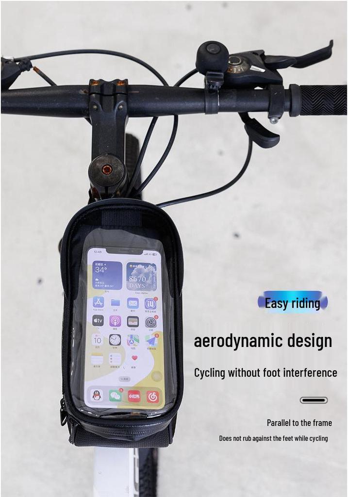 Waterproof Bicycle Top Tube Bag with Phone Touch Screen