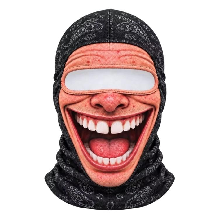 Fleece-Stoff Sturmhaube Skimaske mit 3D-Charaktergesicht, Warmer Kopf- und Nackenschutz für Outdoor-Sportarten und Kostümwear