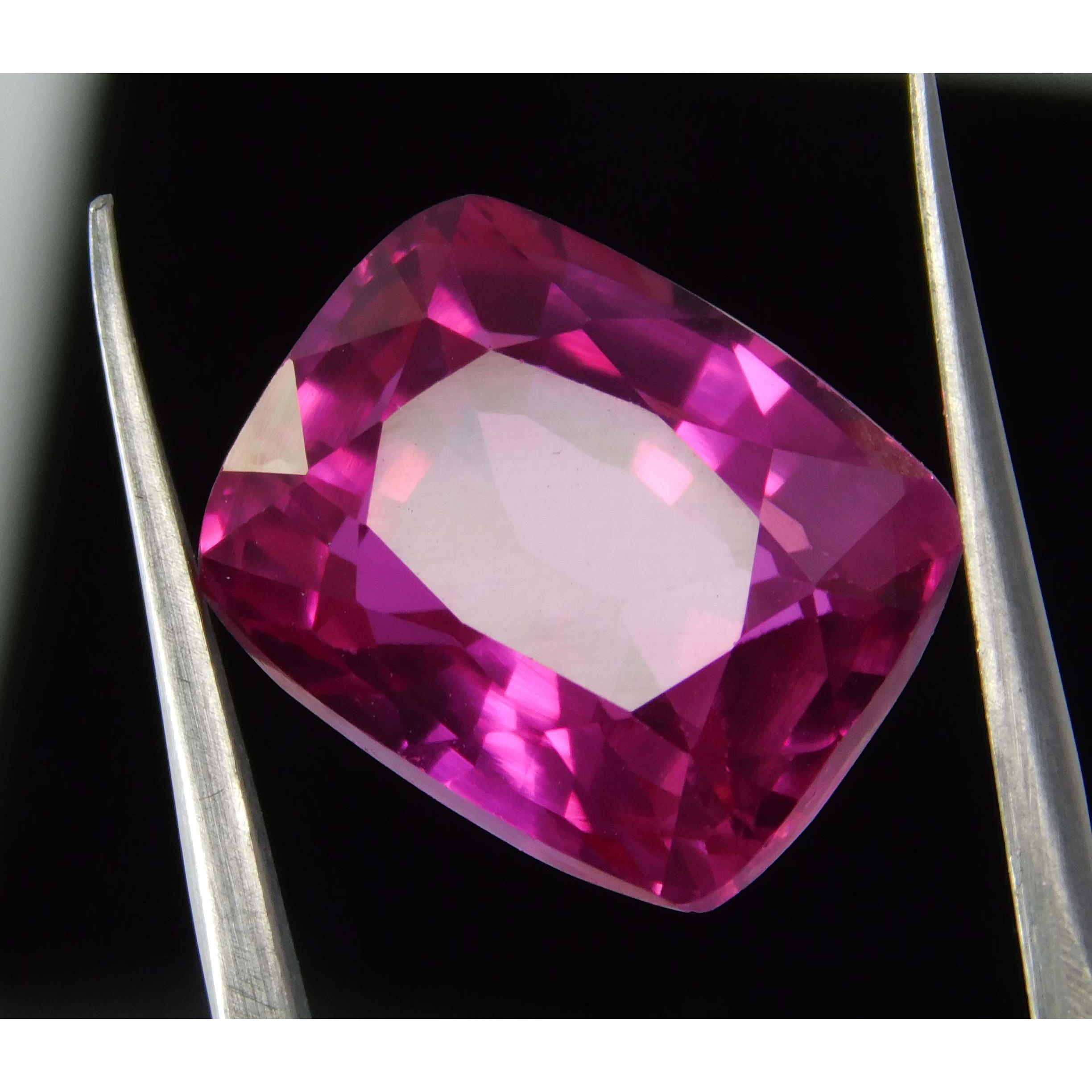 

Natural CERTIFIED 10 Ct Ruby Pink Loose Gemstone Cushion Cut Earring Size Gem A-1257 12.5 mm approx рожевий