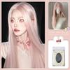 KuKu Princess Milk Tea Grey Middle Part Lace Wig - Women's Long Straight Hair Wig