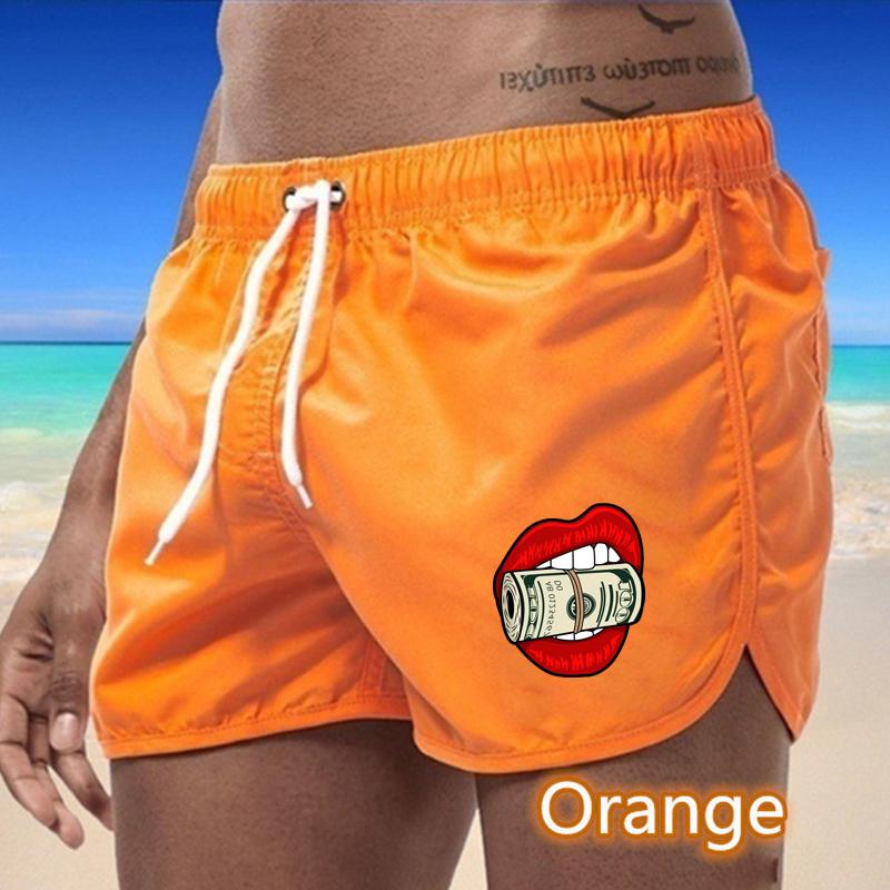

BBK-59 2025 Летние мужские быстросохнущие плавки Спортивные штаны Купальники Пляжные шорты Шорты для бега S оранжевый