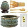 Traditionelles Keramik Matcha Pulver Schalen Set für Zuhause Reise Leicht zu Reinigen Matcha Löffel Besenhalter Kit für Teeliebhaber Anfänger