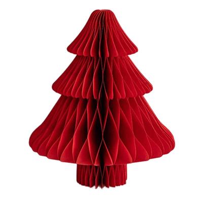 Honeycomb Paper Christmas Tree 3D Foldable Accordion Xmas Tree Winter Tabletop Centerpiece for Holiday Dinner Table Indoor Home Decor