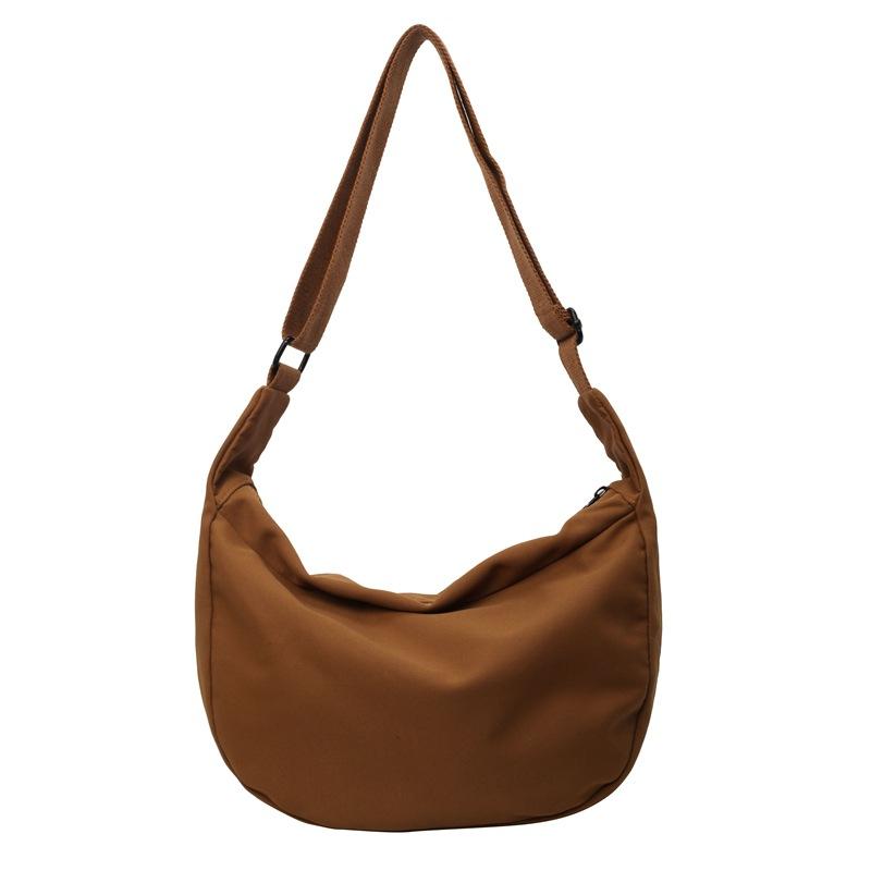 New Canvas Tote Bag Large Capacity Bag Trendy Simple Dumpling Bag Fashionable Shoulder Messenger Bag