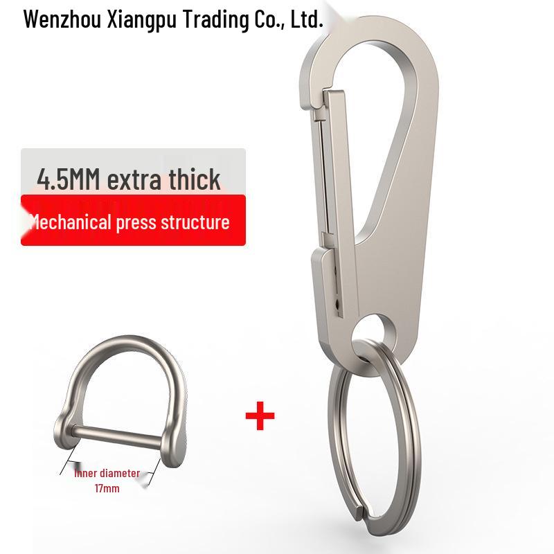 Men's Titanium Alloy Car Keychain with Thickened Circle Key Pendant