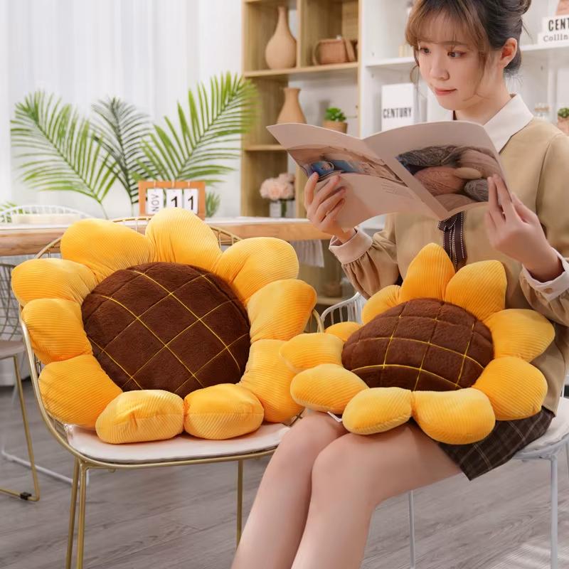 Stuffed 40/50/70cm Soft Plant Sunflower Plush Toys Dolls Chair Car Office Throw Pillow Girls Birthday Gift Home Decor