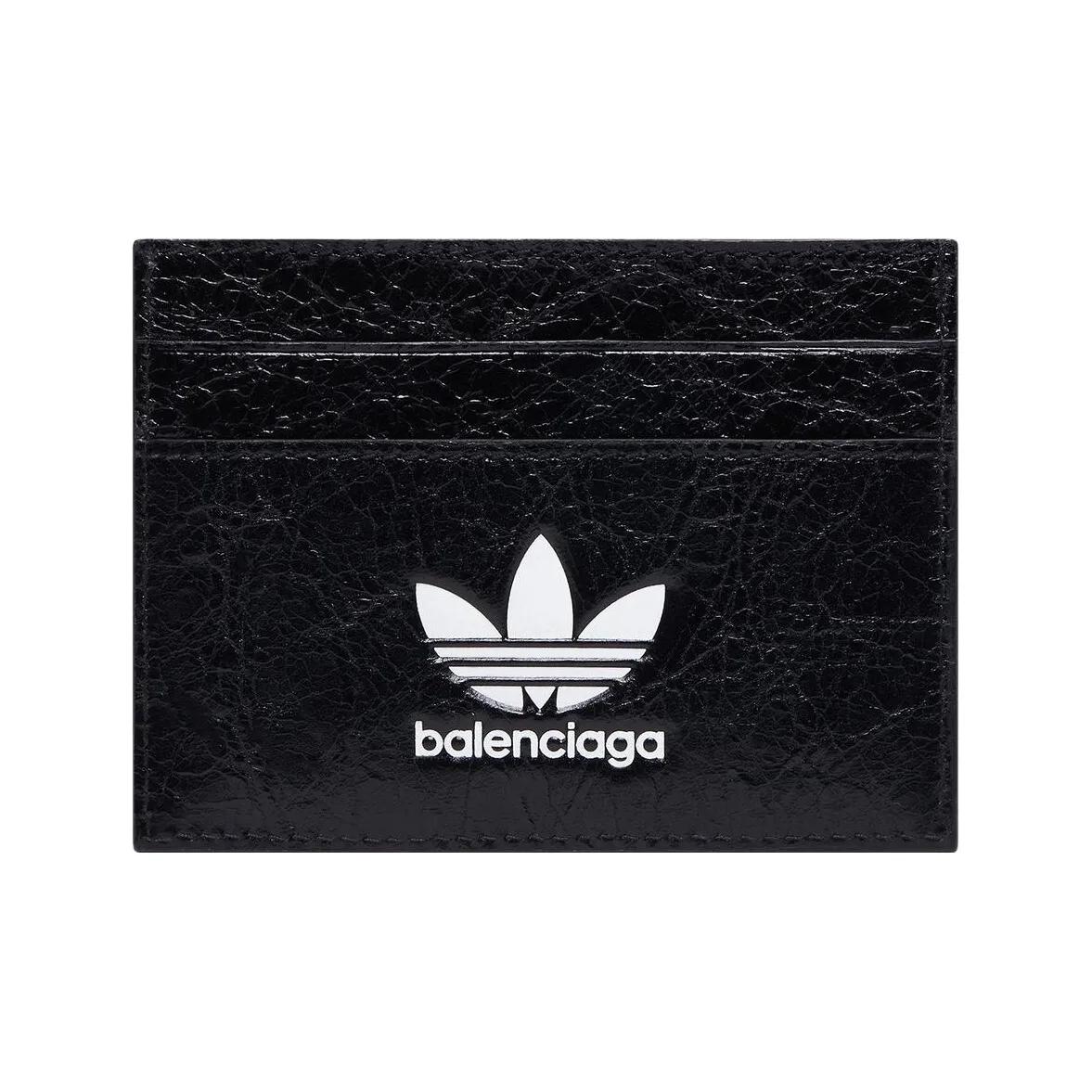 

Balenciaga x Adidas originals collaboration Pure color logo print Lamb leather Card holder Unisex couple style Black and white One Size-Basic Set (Bag+Dust Bag) чорний