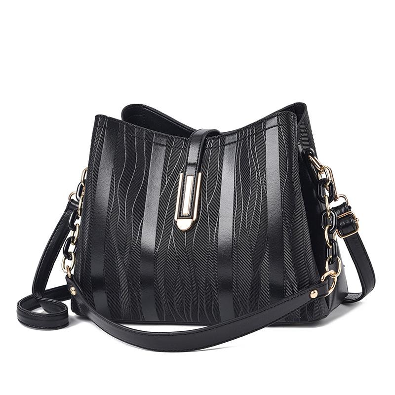 

summer new line red bucket bag women s large capacity messenger bag soft leather shoulder bag