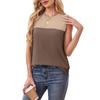 Women's Summer New Round Neck Color Blocked Sleeveless Top Short Sleeved Comfortable Vest