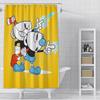 Tenda da Doccia Impermeabile Tessuto in Poliestere Pittura Colorata Tende da Bagno Tazza-Head Decorazione Bagno di Casa Tenda con Gancio