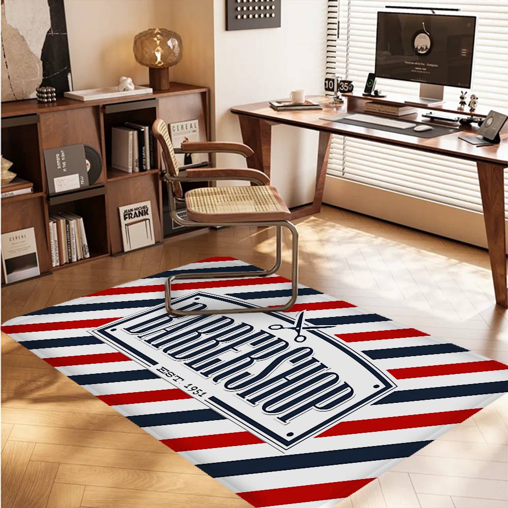 Barber Shop Fashion Floor Mat Rectangle Anti-slip Home Soft Badmat Front Door Indoor Outdoor Mat Welcome Doormat