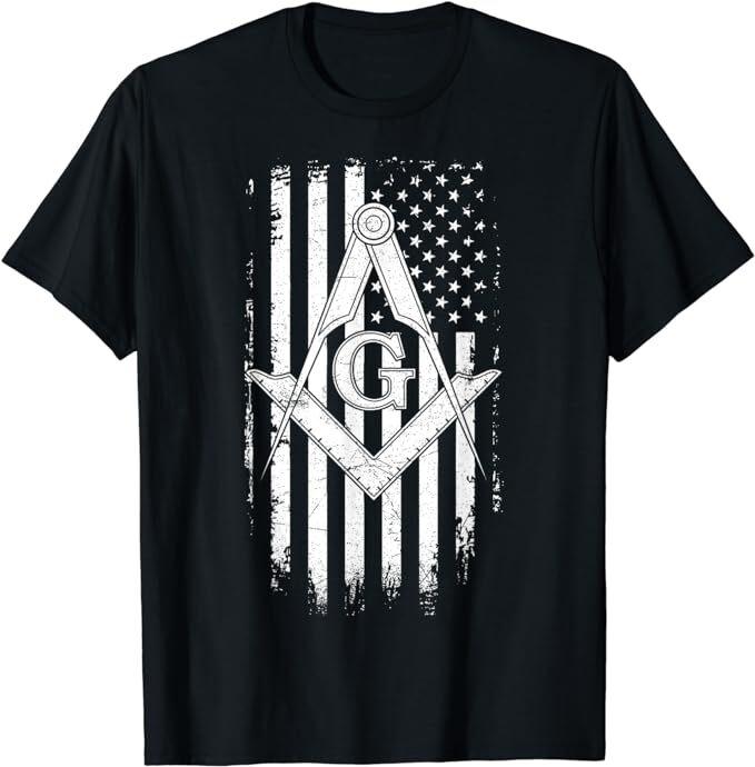 NEW LIMITED Masonic American Flag Square and Compass - Freemason T-Shirt Unisex T-Shirt M