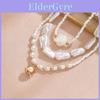 Multilayer Necklace With Pearl Shell Elements For Womens Fashion Accessory