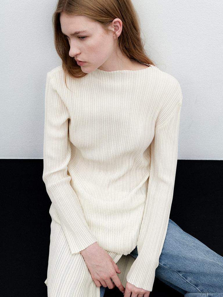 ATELIER NAIN Accord Pleats Slim Knit(T-7114)