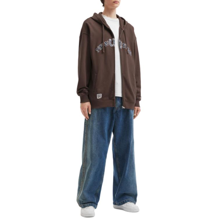 New Era Letter Print Comfortable Zip-Up Hoodie Unisex Hoodies 14726678