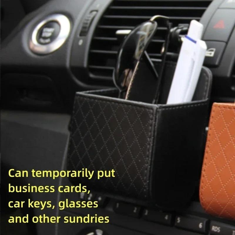 Car Air Outlet Leather Bag Organizer Keeps Vent Area Tidy for Essentials