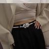 Elegant Metallic Rose Flower Elastic Waist Belt For Sweaters And Dresses