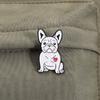 Cute White Puppy Shape Enamel Brooch Pin Pet Inspired Jewelry For Women Men Casual Wear Gift Anniversary Party Outfits