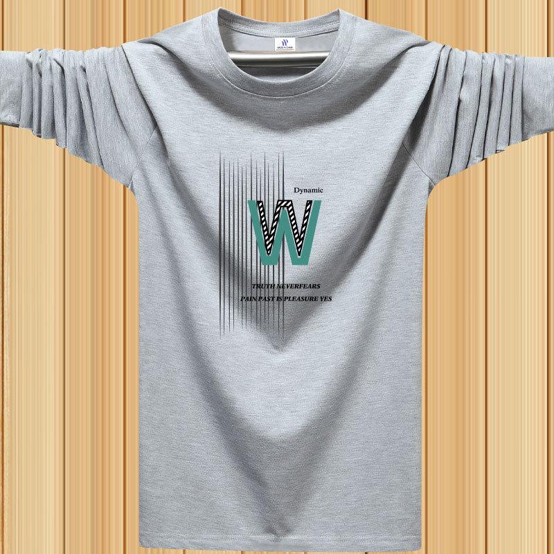 Men's Solid Color Xinjiang Cotton Long-Sleeve Heavyweight T-Shirt for Autumn