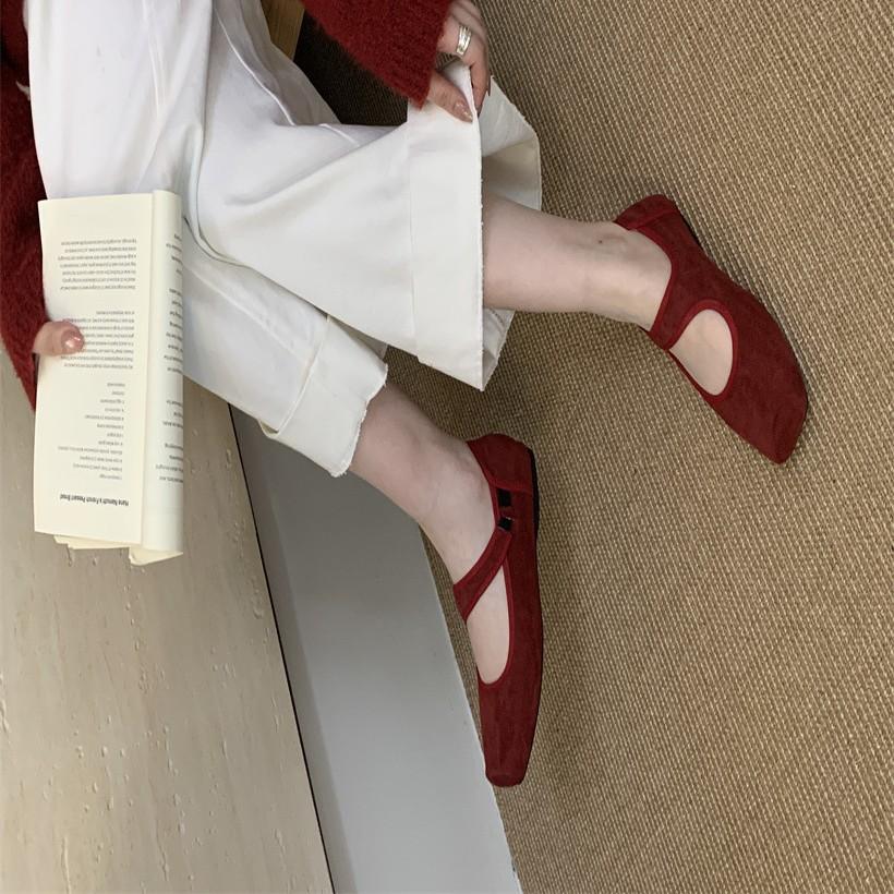 Super Soft One-word Height-increasing Single Shoes Mary Shoes Women's Shoes One-pedal Versatile Platform Ballet Shoes
