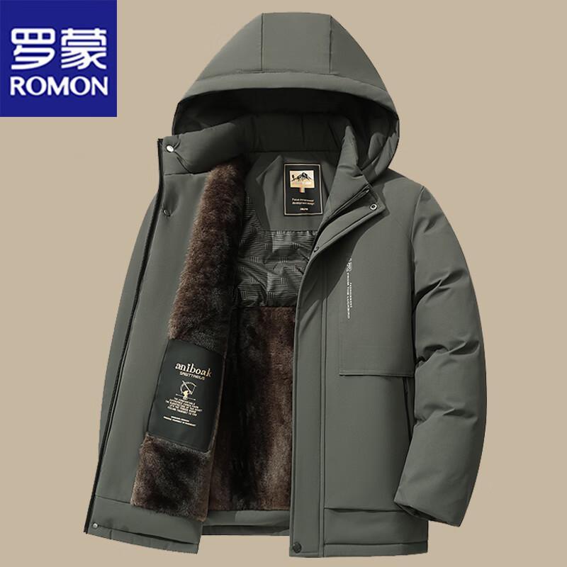 ROMON Men's Detachable Hood Padded Winter Jacket