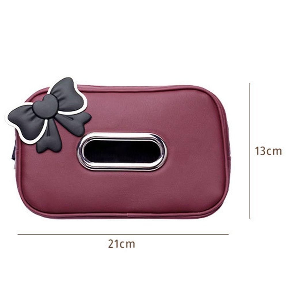 Zipper Car Tissue Box PU Leather Car Seat Back Organizer Fashion Car Napkin Holder Sun Visor